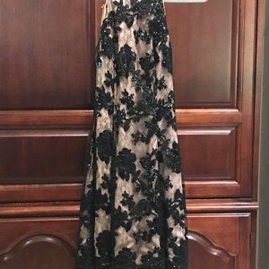 Beautiful Deep beige satin with black lace